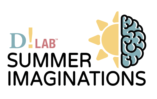 A graphic logo for D!Lab Summer Imaginations